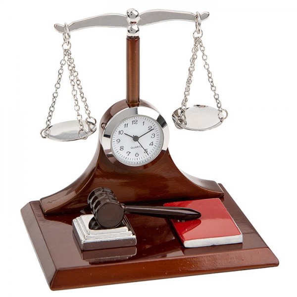 Techno Scales Of Justice Clock