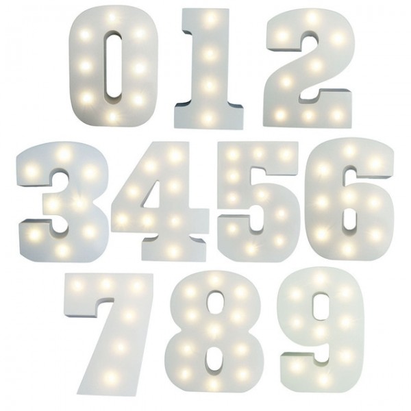 Illuminated Wooden Number