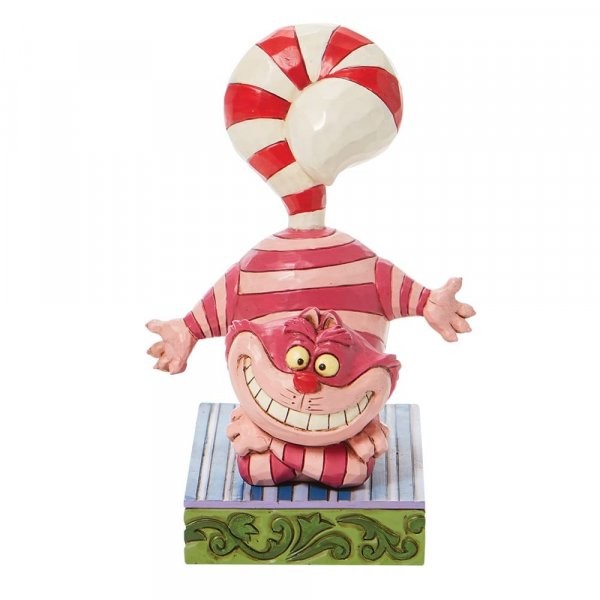 Cheshire Cat Candy Cane Tail Figurine by Jim shore