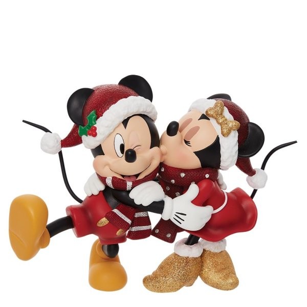 Christmas Mickey and Minnie Mouse Figurine
