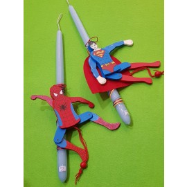 Λαμπάδα Spiderman Superman Ξύλινη Μαριονέτα