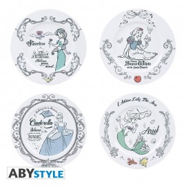 DISNEY - Set of 4 Plates - Disney Princesses