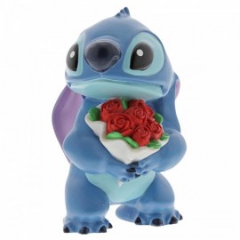 Stitch Guitar Heart Flowers Doll Laying Down Figurine