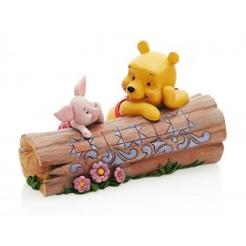 Truncated Conversation (Pooh and Piglet on a Log Figurine) Disney Jim Shore