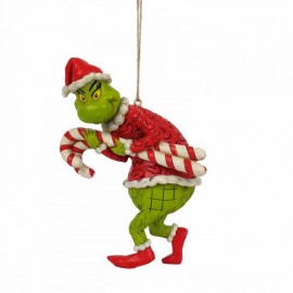 Grinch Stealing Candy Canes Hanging Ornament