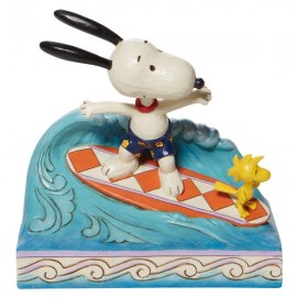 Snoopy and Woodstock Surfing Figurine