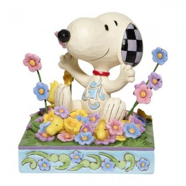 Snoopy in bed of Flowers Figurine by Jim Shore