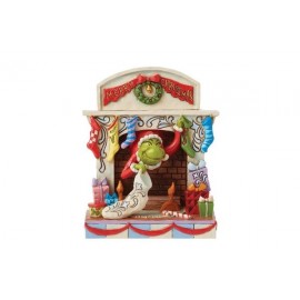 The Grinch Peaking out of a Fireplace Figurine by Jim Shore