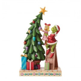 The Grinch and Cindy Lou Decorating the Tree Figurine by Jim Shore