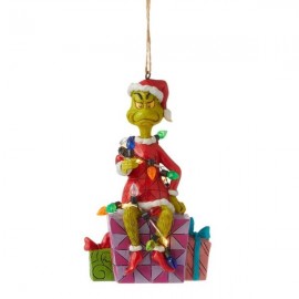  The Grinch Wrapped in Lights Hanging Ornament by Jim Shore