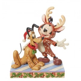 Festive Friends Mickey & Pluto Christmas Figurine by Jim Shore