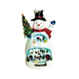 Snowman Scene Christmas Melodies Musical Box