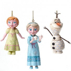 Disney Traditions Jim Shore Frozen Hanging Ornaments- Elsa, Anna, Olaf