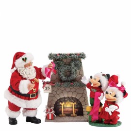Mickey and Santa Hang the Perfect Wreath