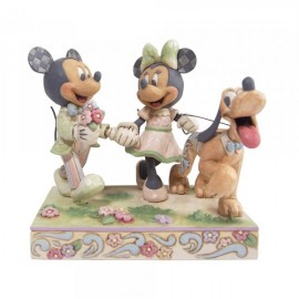 Spring Mickey, Minnie and Pluto Figurine Jim Shore