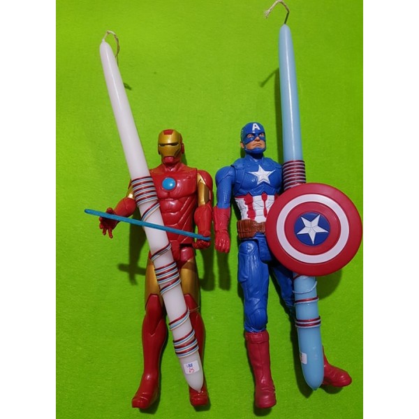 Λαμπάδα Ironman Captain America Φιγούρα