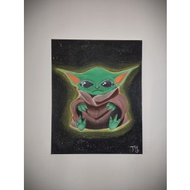 Μandalorian- Baby Yoda Πίνακας Καμβά Χειροποίητος 40*50
