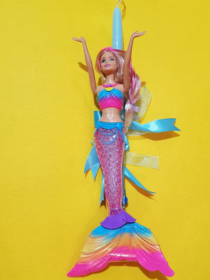 Λαμπάδα Barbie Κούκλα Γοργόνα