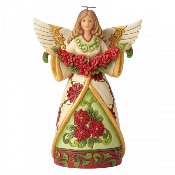 Winter Beauty In Bloom (Angel with Poinsettia Garland) - Image 2